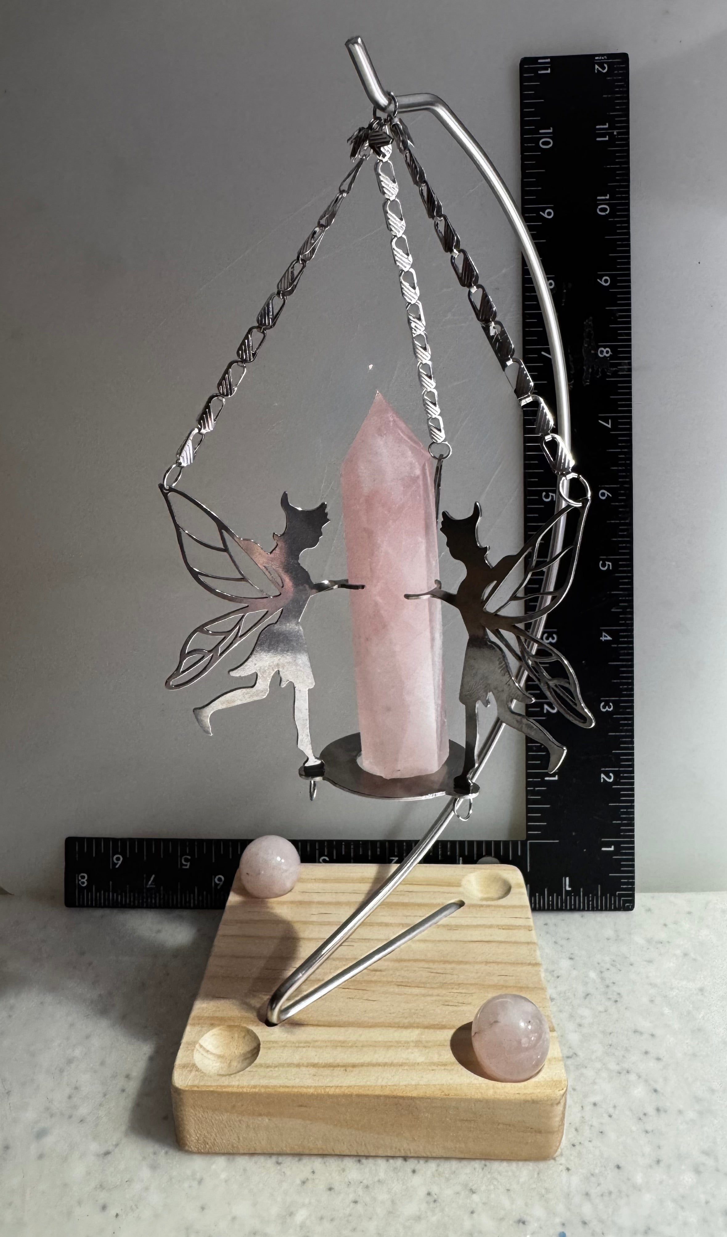 Rose Quartz Fairy Crystal Display