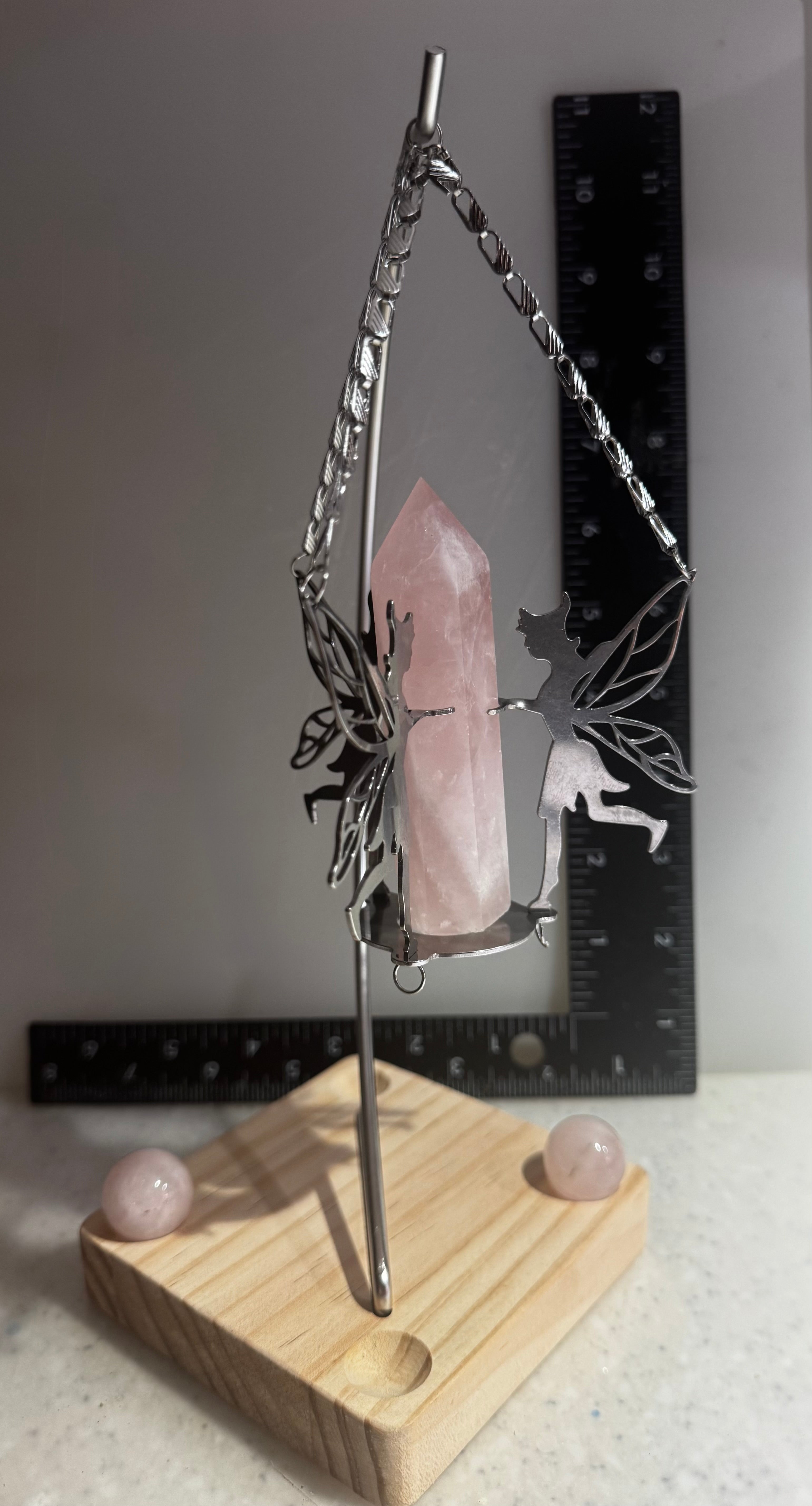 Rose Quartz Fairy Crystal Display