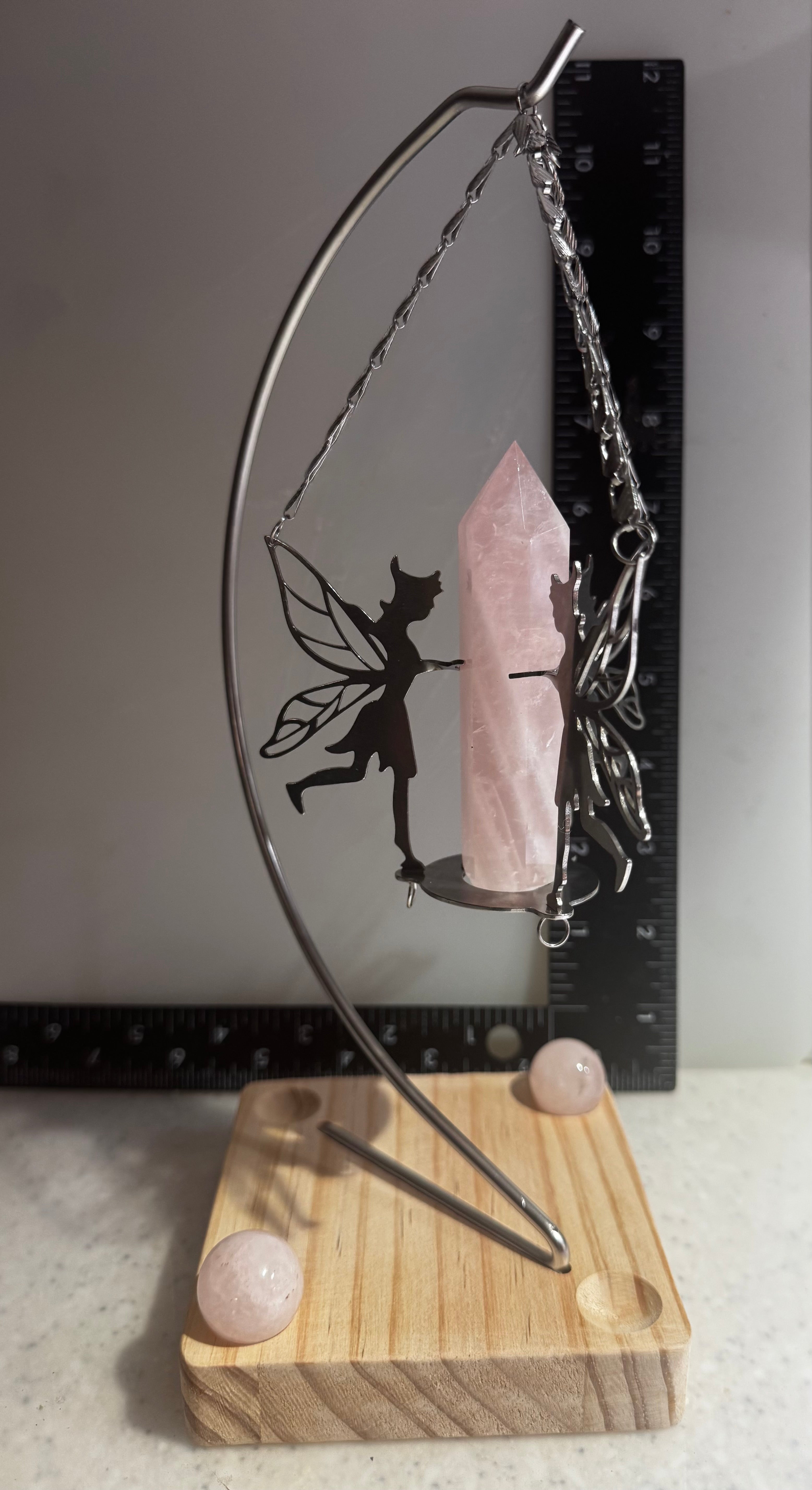 Rose Quartz Fairy Crystal Display