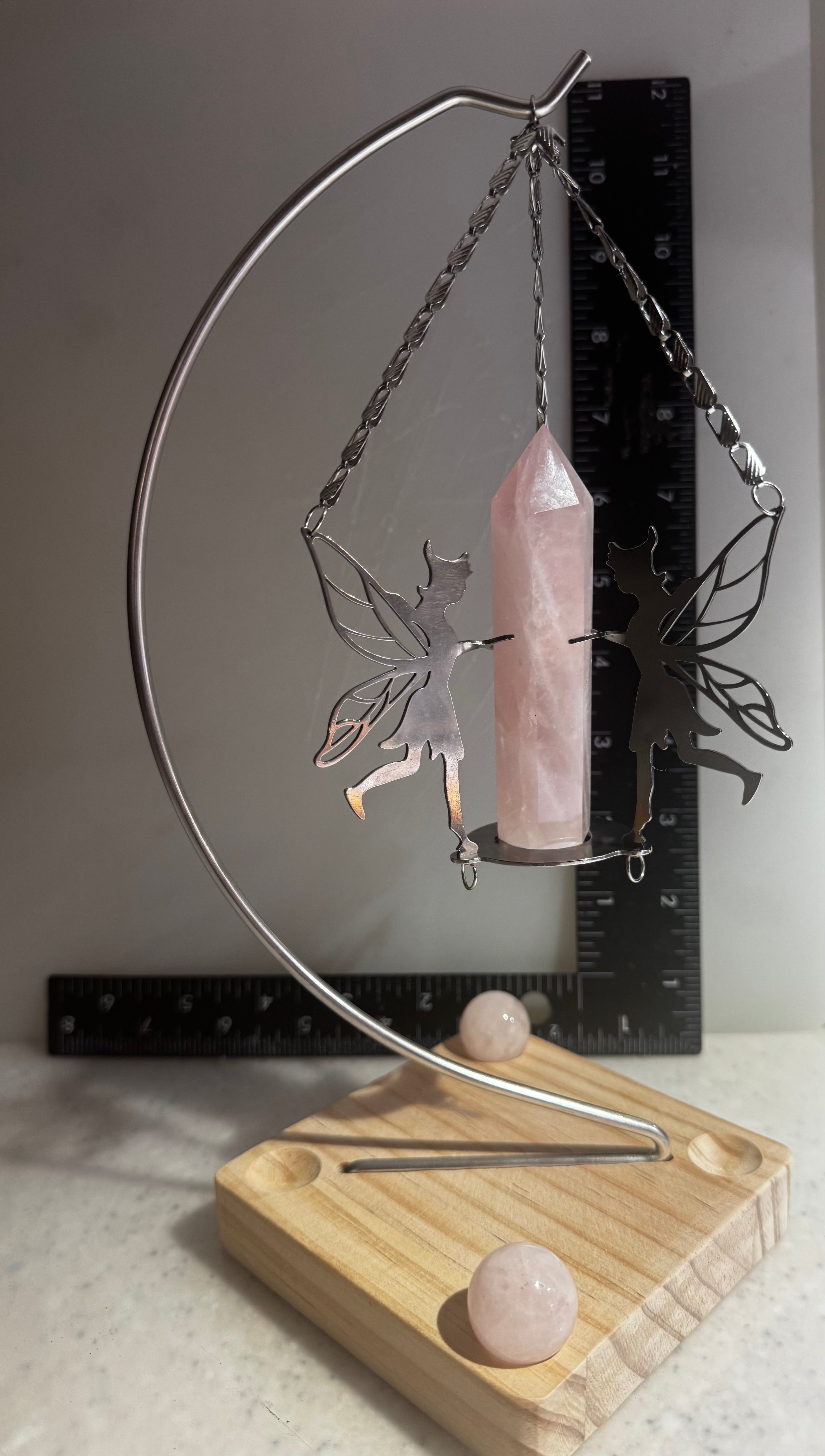 Rose Quartz Fairy Crystal Display