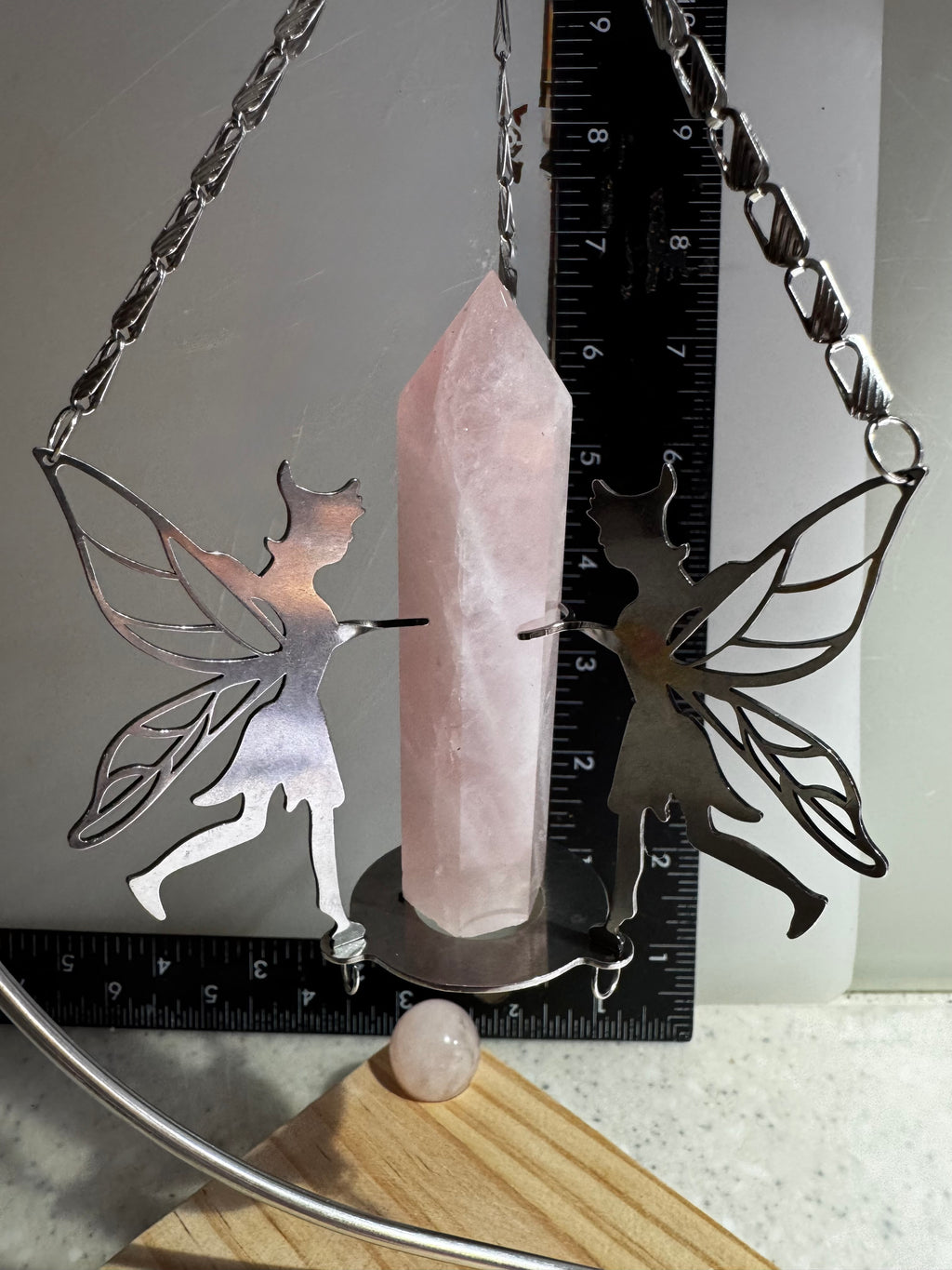 Rose Quartz Fairy Crystal Display