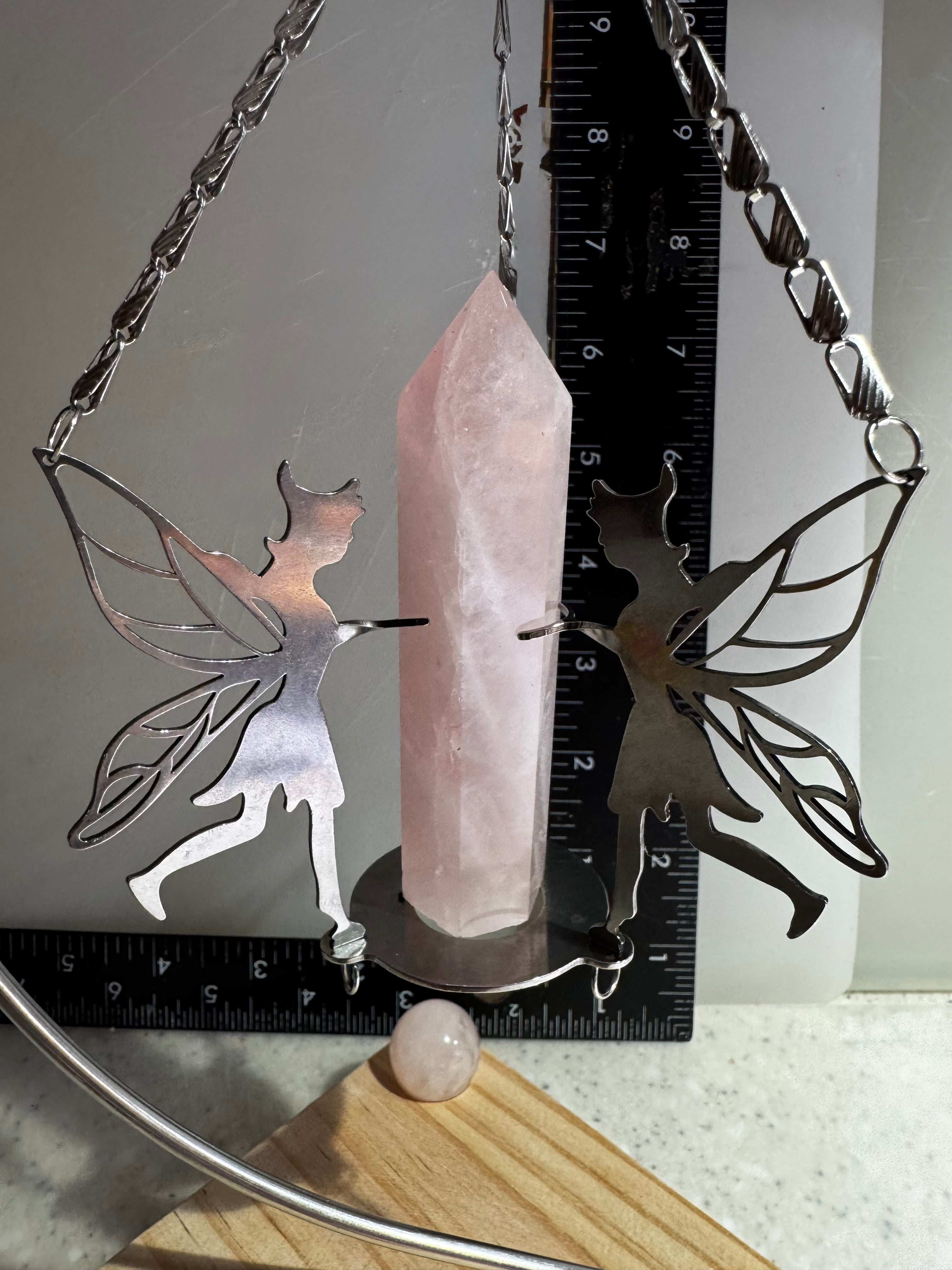 Rose Quartz Fairy Crystal Display